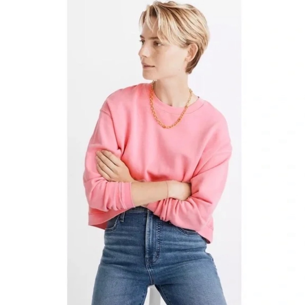 Madewell Swing Sweatshirt In Rose Pink
